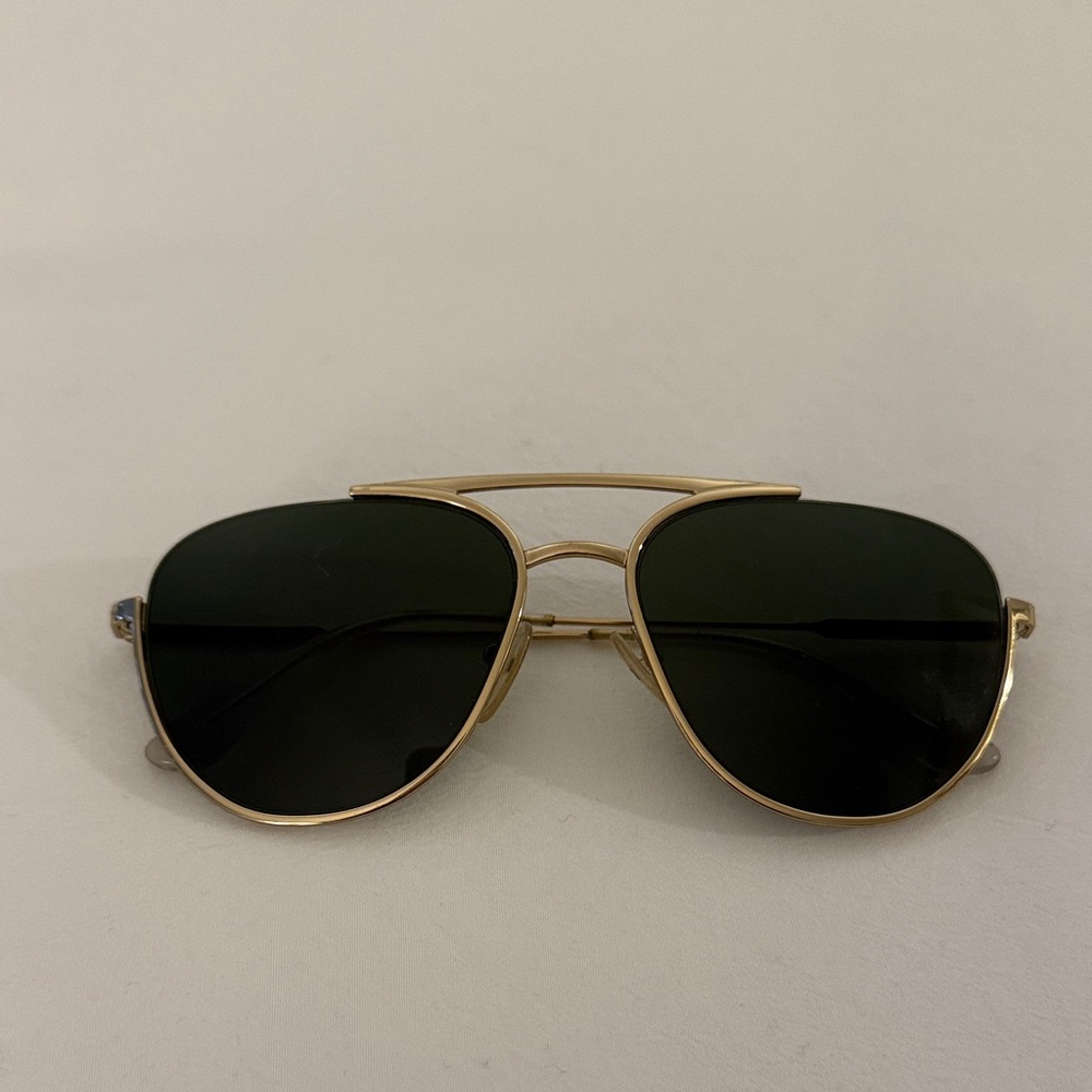 Prada Gold and Black Aviator Sunglasses